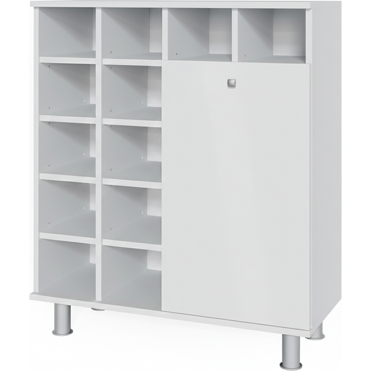 Vicco 'Fynn' Badregal mit Wäschekorb, MDF weiß, 78,4 x 34 x 91,6 cm