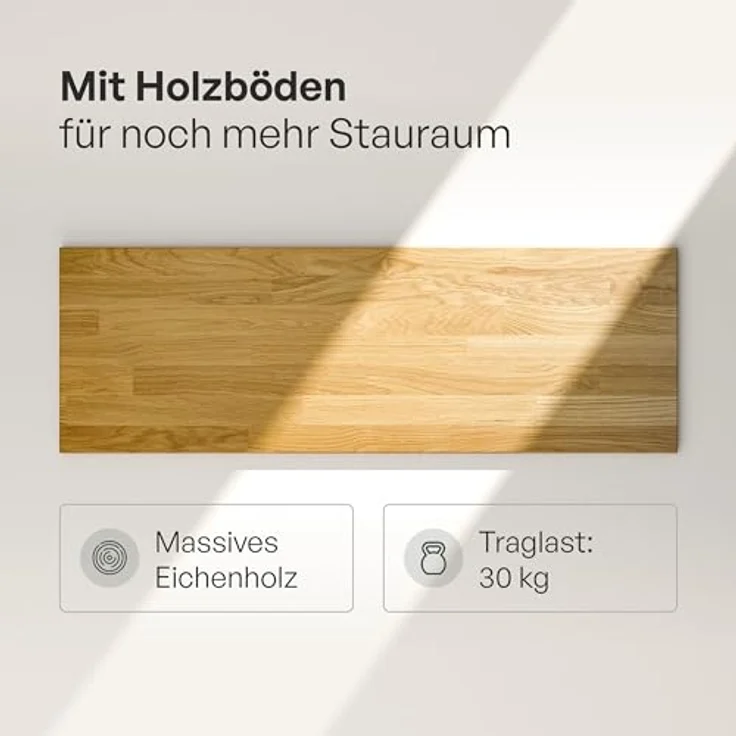 pamo. design Garderobenständer ALVA, (Mit 3 Eichen Regalbrettern als Ablage), Kleiderständer aus pulverbeschichteten Wasserrohren zur Wandmontage – Bild 8