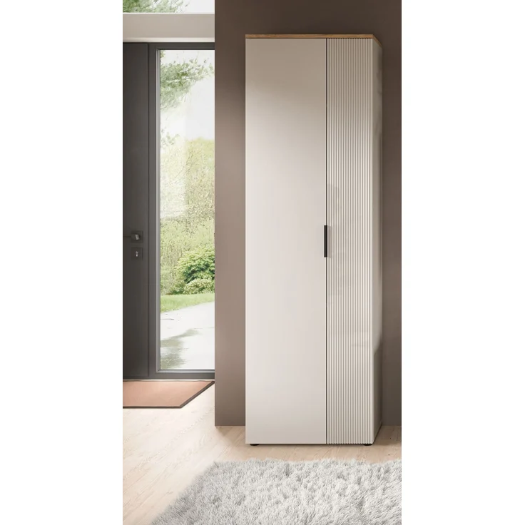Garderobenschrank (B/H/T: 60x195x36 cm) in Kaschmir Nachbildung und Kaschmir Nachbildung – Bild 6