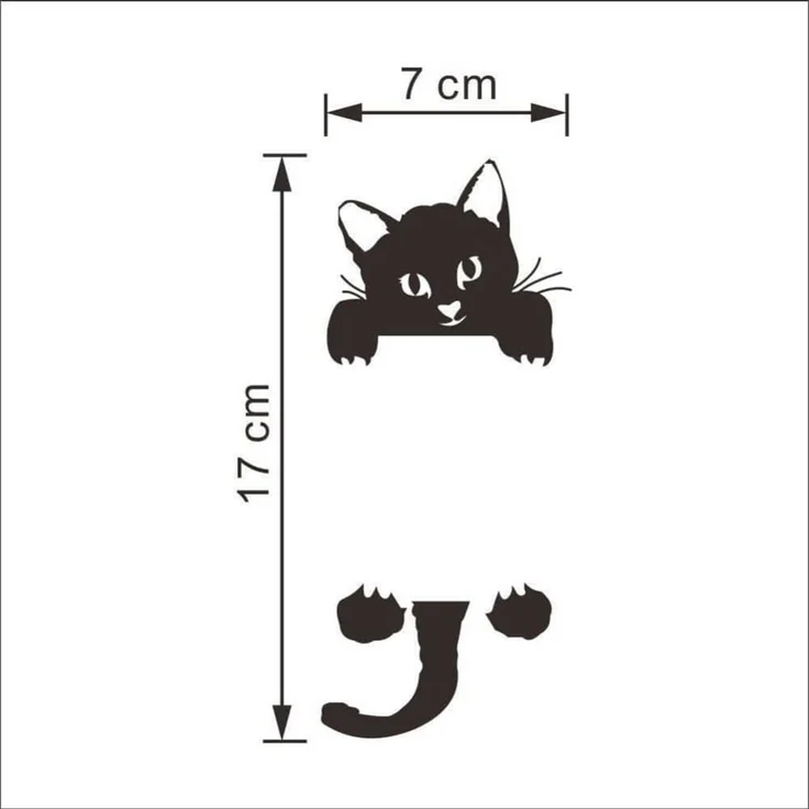 Agger Wandsticker Katzen-Wandaufkleber für Lichtschalter, schwarze Katzen-Wanddekoration (10 St), Schalterdekoration, Schlafzimmerdekoration,Schalterdekoration – Bild 4