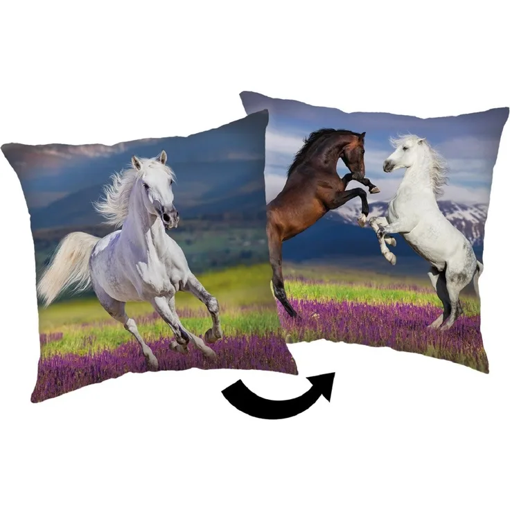 Horse Kopfkissen (1 Stück) Premium Dekokissen mit beidseitigem Digitaldruck