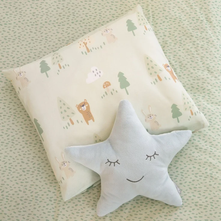 roba Wiegenbettwäsche 'Woodland Buddies' 80 x 80 cm - Bezüge aus Baumwolle - Pastellgrün – Bild 7