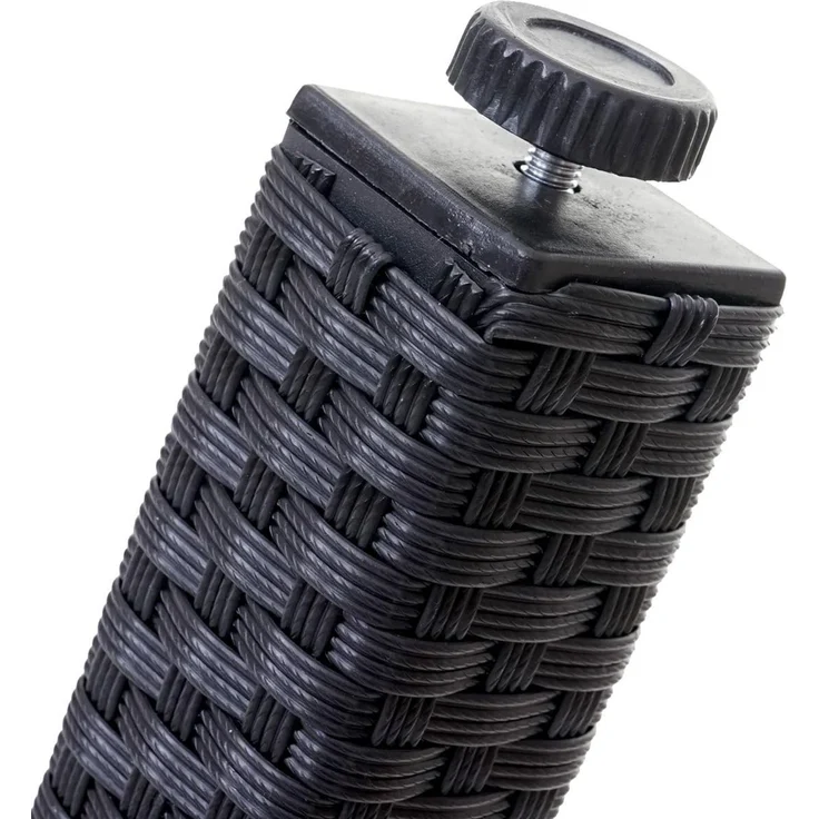 Poly-Rattan Gartentisch Cava, Esstisch Beistelltisch Tisch mit Glasplatte, 80x80cm ~ schwarz – Bild 8