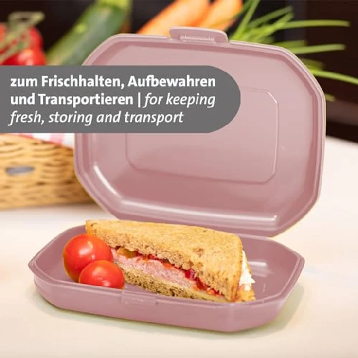 Westmark 3 Brotdosen/Snackboxen -Mini- 300 ml, mit Klick-Verschluss, Höhe: je ca. 3,7 cm, Kunststoff, Rosa, 235122EP – Bild 3