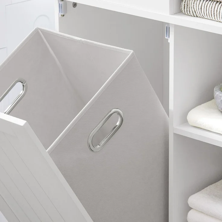 SoBuy BZR104-W Badezimmer-Hochschrank, MDF, Lackiert, Weiß, 60 x 171 x 37 cm – Bild 7