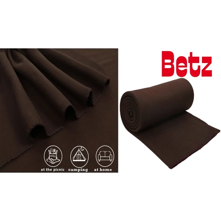 Wohndecke Luxus Fleecedecke Kuscheldecke Größe 130x170 cm Farbe braun, Betz, 180 g/m² – Bild 3