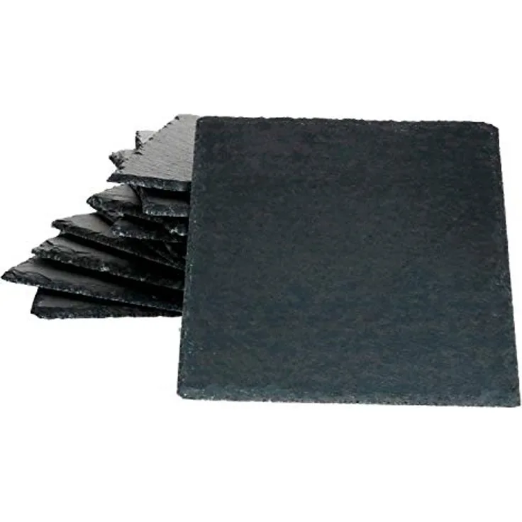 12x Schieferplatten 17x17 cm Tisch-Set Untersetzer Servierplatte Naturschiefer