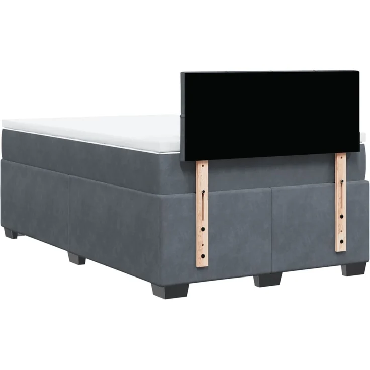 vidaXL Boxspringbett mit Matratze Dunkelgrau 120x190 cm Samt 3286259 – Bild 10