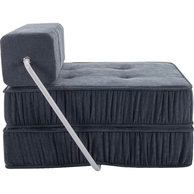 ZUBALIYA SchlafSofa mit Chenille - Bezug, modular aufgebaut, mit Schaumstoffpolsterung, mit rutschfester Basis, Dunkelgrau – Bild 19