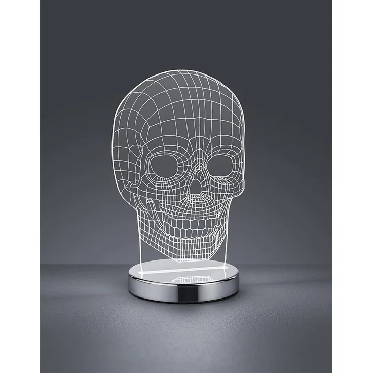 LED Tischleuchte SKULL 3D Totenkopf Lichtfarbe einstellbar, Höhe 21cm