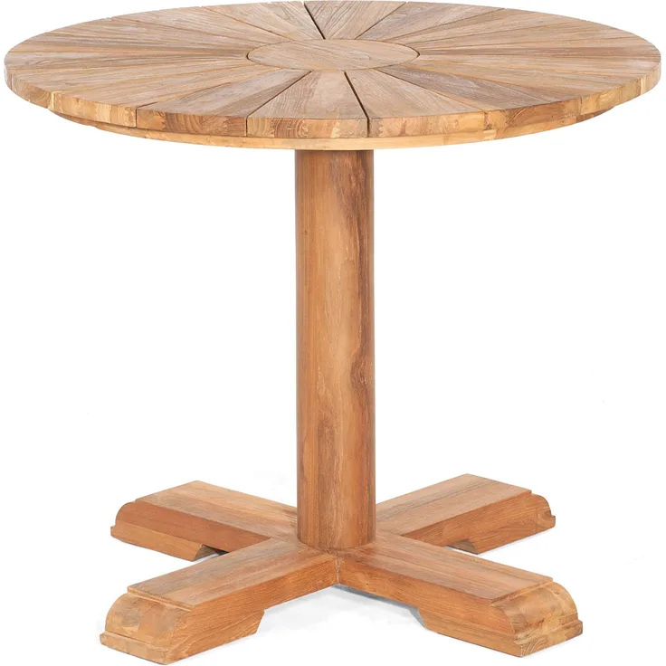 Sonnenpartner Gartentisch Solis rund Ø 90 cm Teakholz Old Teak Tisch Esstisch