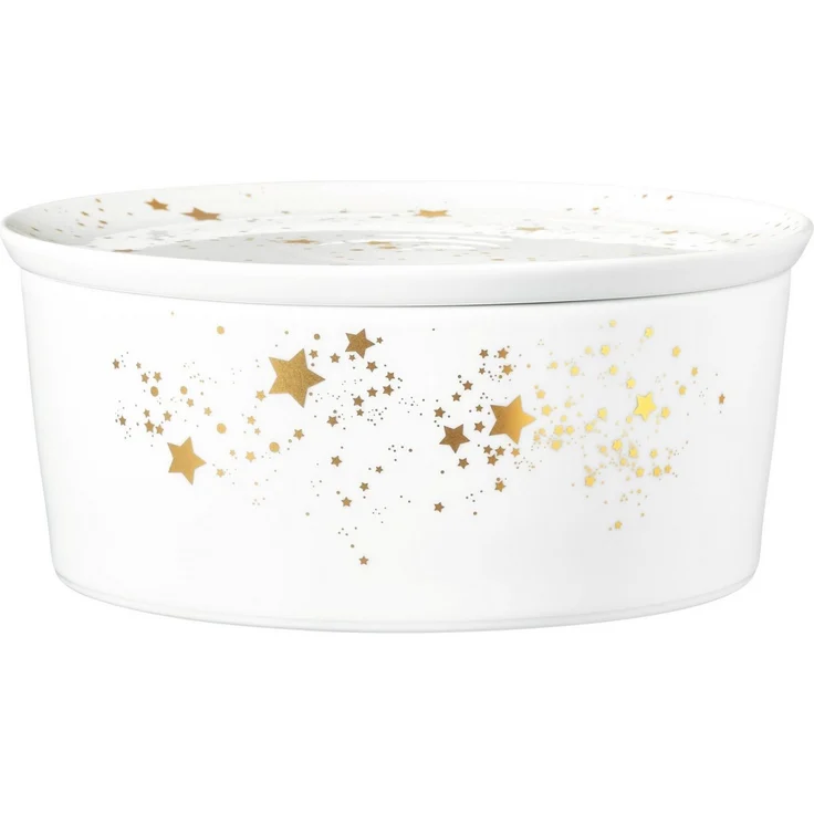 Seltmann Weiden Servierschale Liberty - Golden Stars, Porzellan, (1-tlg), Schale rund, mit Deckel, 21 x 9 cm – Bild 3