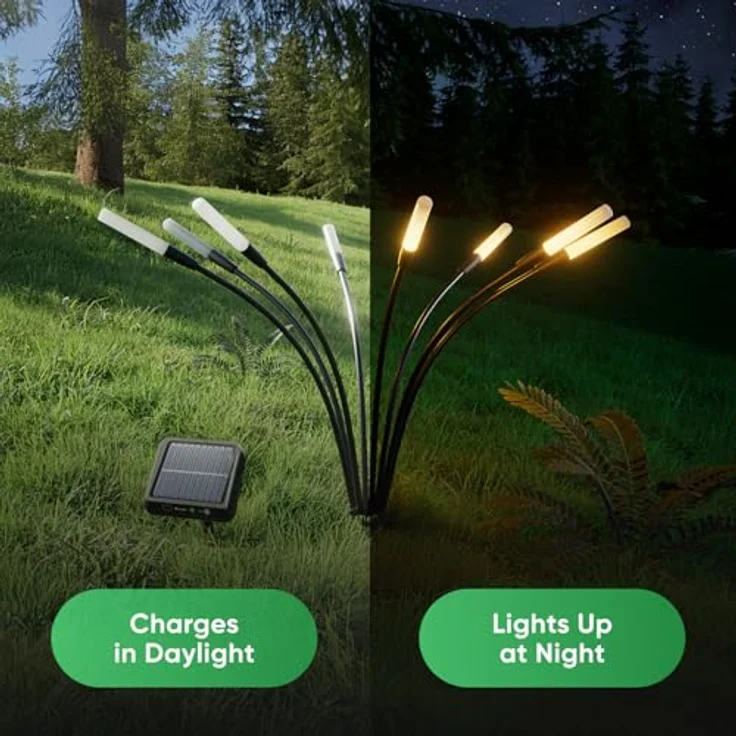 Nanoleaf Solarlampen für Außen Garten (2er Set), 8 adressierbare warmweiße/multicolor LEDs, IP65 wasserdicht, mit Fernbedienung, Timer & Szenen, Firefly Solarlicht – Bild 3