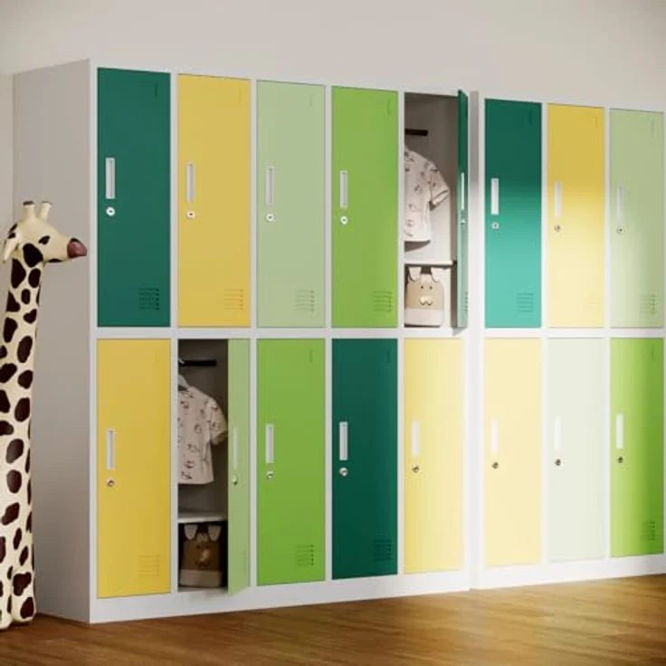Jan Nowak Schließfachschrank Metall 10 Fächer Schulschrank 150x136x45 cm | Wertfachschrank, Garderobenschrank, Stahlspind abschließbar, pulverbeschichtet, für Schule, Kindergarten, Umkleide – Bild 10