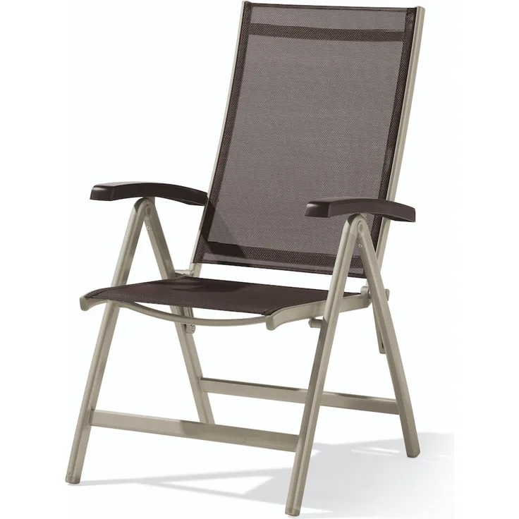 Sieger Bodega Klappsessel klappbar, Aluminium Champagner 62 x 109 x 71 cm