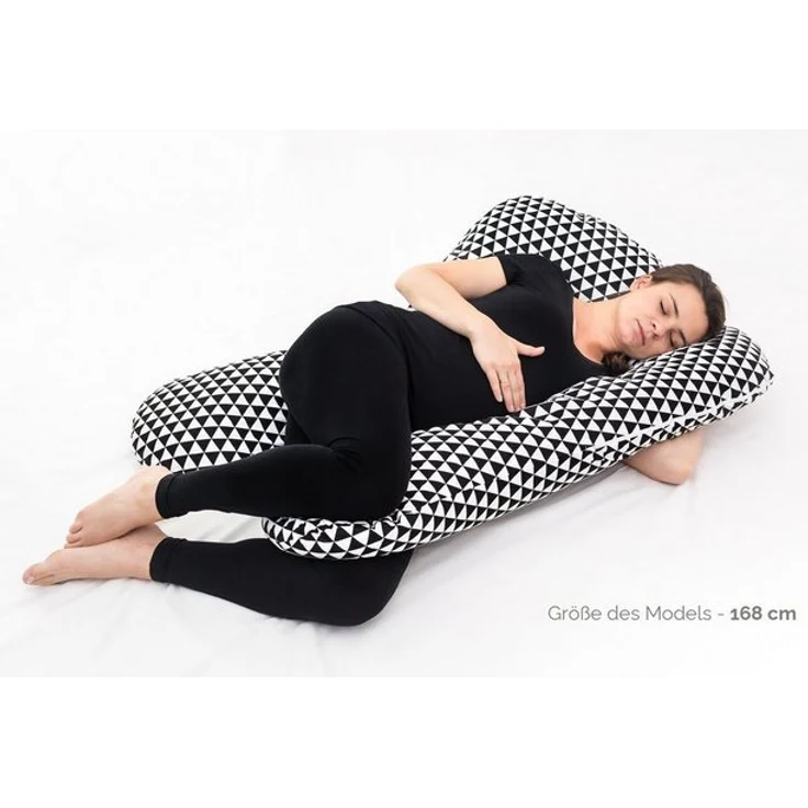 Loolay Stillkissen Schwangerschaftskissen Seitenschläferkissen Stillkissen TYP A 330cm, Attmungsaktive WAFFELPIQUE + GLATT Baumwolle XXXL Lagerungkissen, MUSTER: Waffel ROSA/ Grau, LOOLAY® Stillkissen + Bezug, 100% Europäische Stoffe unf Kleinserien-Nähen – Bild 4