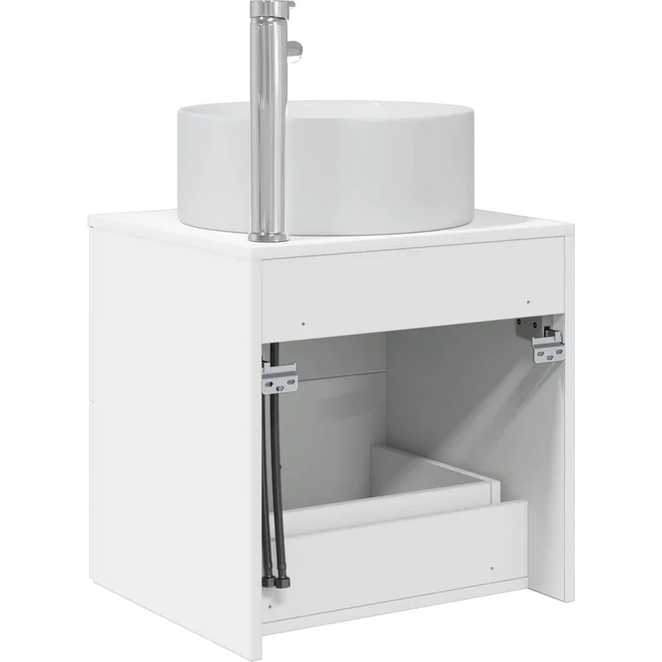 vidaXL Wandmontierter Waschbeckenunterschrank Weiß 49,5 x 44,5 x 80 cm 890318 – Bild 5