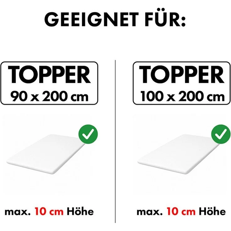 Jacobson Spannbettlaken TOPPER PREMIUM 200 g/m² Jersey aus 97% Baumwolle & 3% Elasthan, Extra dichtes Bettlaken für maximalen Halt – Bild 2