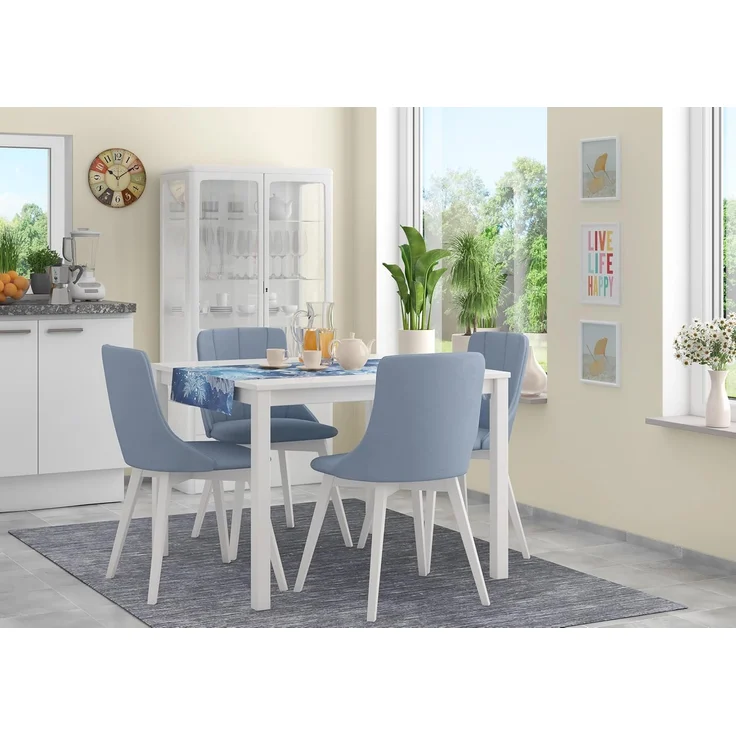 Gemütlicher Polstersessel graues Polster weiße Stuhlbeine V-90.71-60WP38Doppelpack – Bild 2