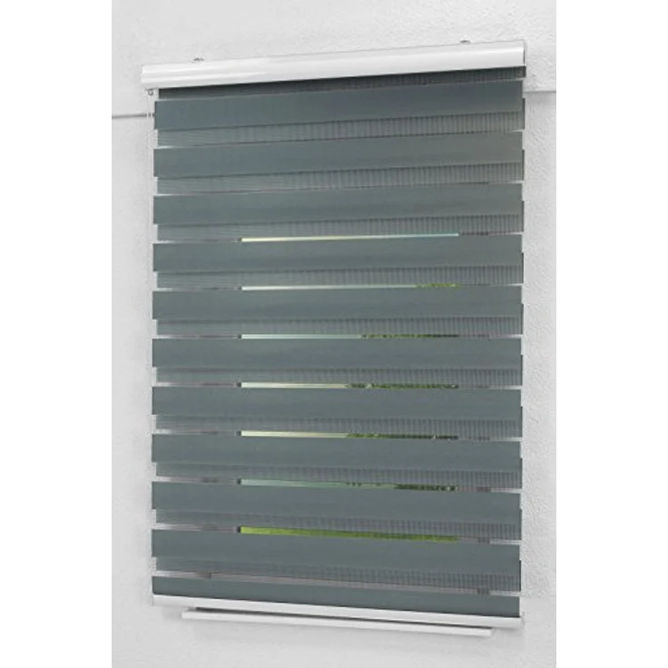 Lysel - Qualitätsdoppelrollo basaltgrau, (B x H) 110cm x 175cm in grau/basaltgrau – Bild 6