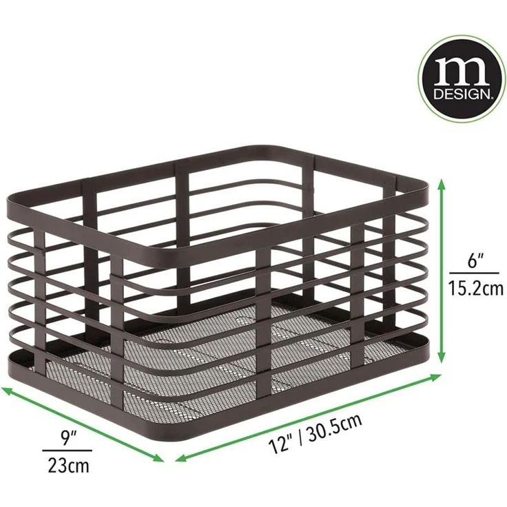 mDesign Allzweckkorb Aufbewahrung Drahtkorb Organizer 6er-Set Metall Bronze – Bild 2