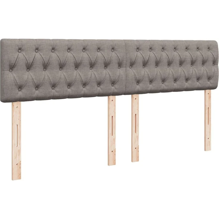vidaXL Boxspringbett mit Matratze Taupe 200x200 cm Stoff 3287574 – Bild 7