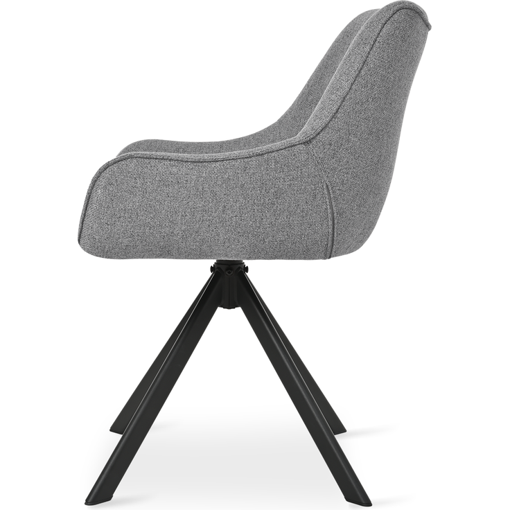 GOEURVANT 1178 Esszimmerstühle 2er-Set mit Armlehnen, 360° Drehbar, Webstoff - Taubengrau – Bild 3