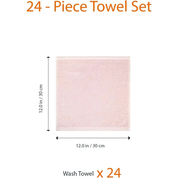 Amazon Basics Waschlappen aus Baumwolle, 24er-Pack, Blütenrosa, 30x30 cm – Bild 5