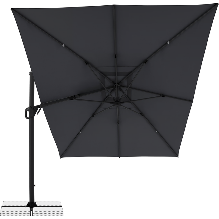 Doppler Sonnenschirm / Ampelschirm "LIFE 300 x 400 Side", anthrazit, 300 x 400 cm – Bild 2