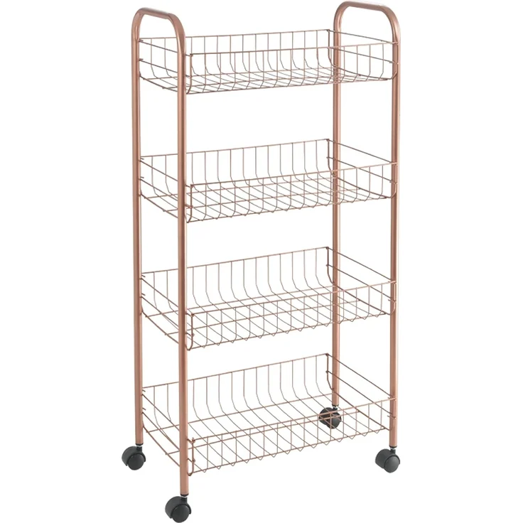 METALTEX 344404000 Ascona Allzweckwagen mit 4 Etagen Polytherm Copper / Rollregal, Höhe 86 cm – Bild 1