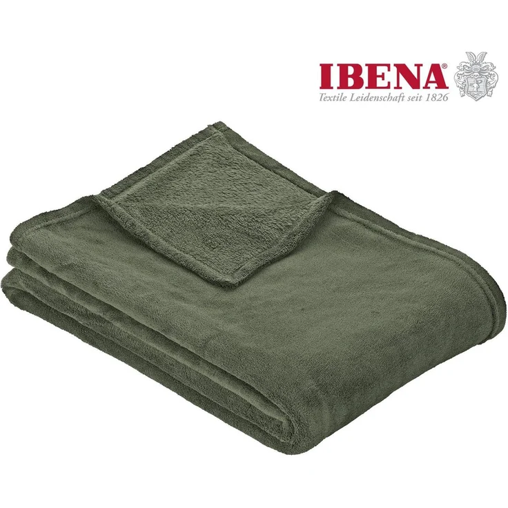 Wohndecke Uni Fleecedecke Olbia, IBENA, einfarbig schick, Kuscheldecke – Bild 1