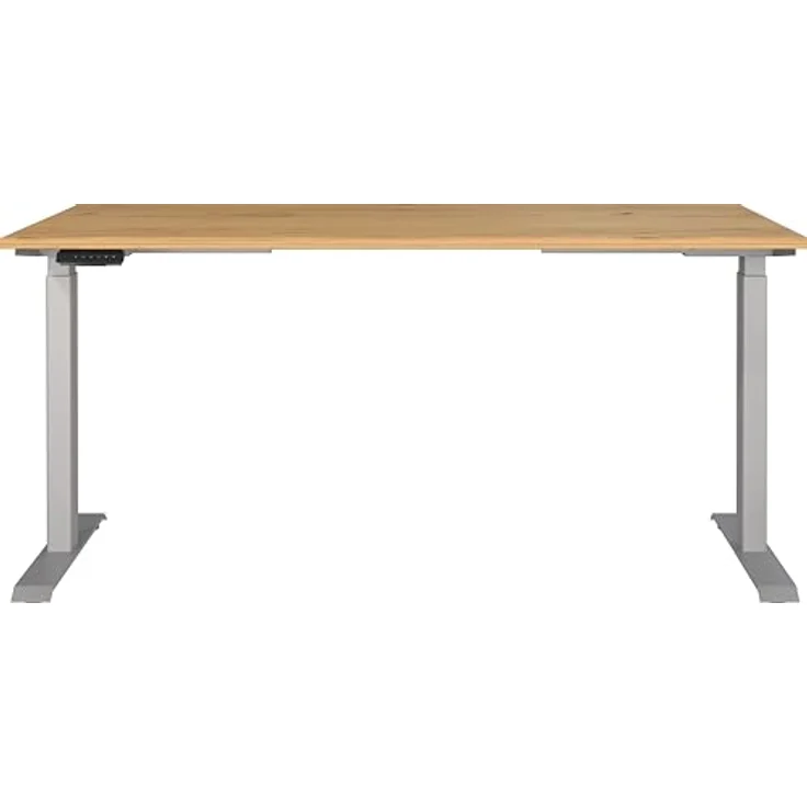 Germania Schreibtisch 7908-641, in Navarra-Eiche-Nb./Silber, EL. höhenverstellb, 160 x 120 x 80 cm (BxHxT) – Bild 4