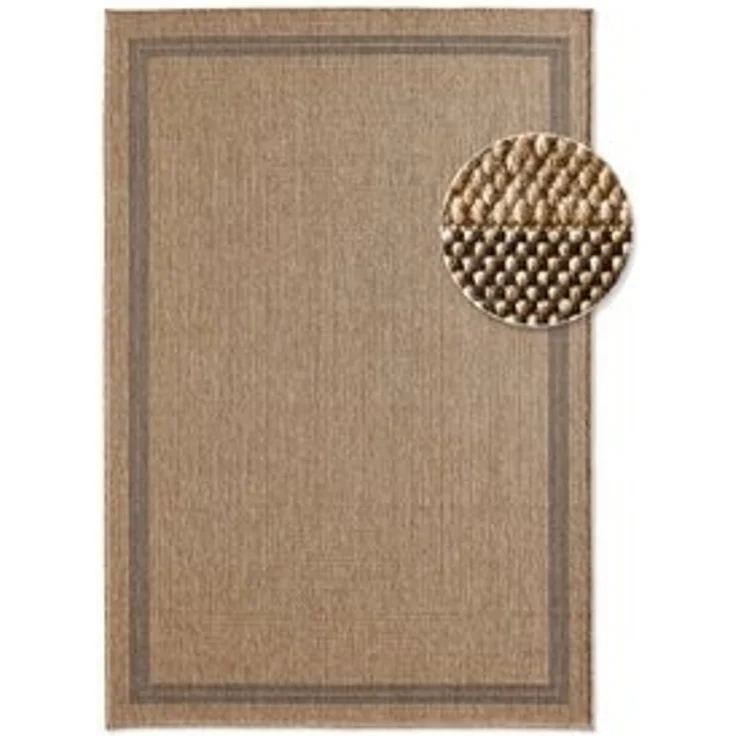 TaraCarpet Teppich Outdoor & Indoor Teppich wetterfest Borneo Sisal-Jute-Optik naturfarbe, rechteckig, Höhe: 10 mm, Kurzflor Bordüre In & Outdoor Balkon Terrasse Wohnzimmer 67x180 – Bild 6