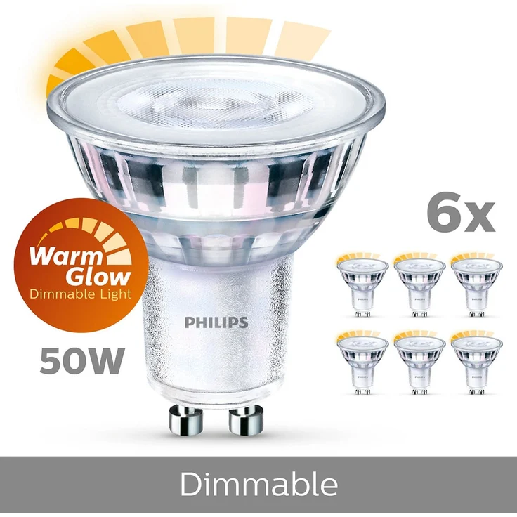 Philips LED-Lampe LEDClassic 50W GU10 WW 36D WGD 6CT/4 GU10 – Bild 2