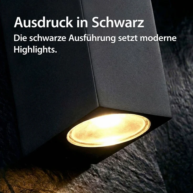 Maxkomfort Außen-Wandleuchte Up & Down Wandlampe GU10, schwarz/weiß/silber, IP44, 1 bis 2-flammig, ohne Leuchtmittel, Modern, IP44 - wetterfest, exkl. Leuchtmittel – Bild 3
