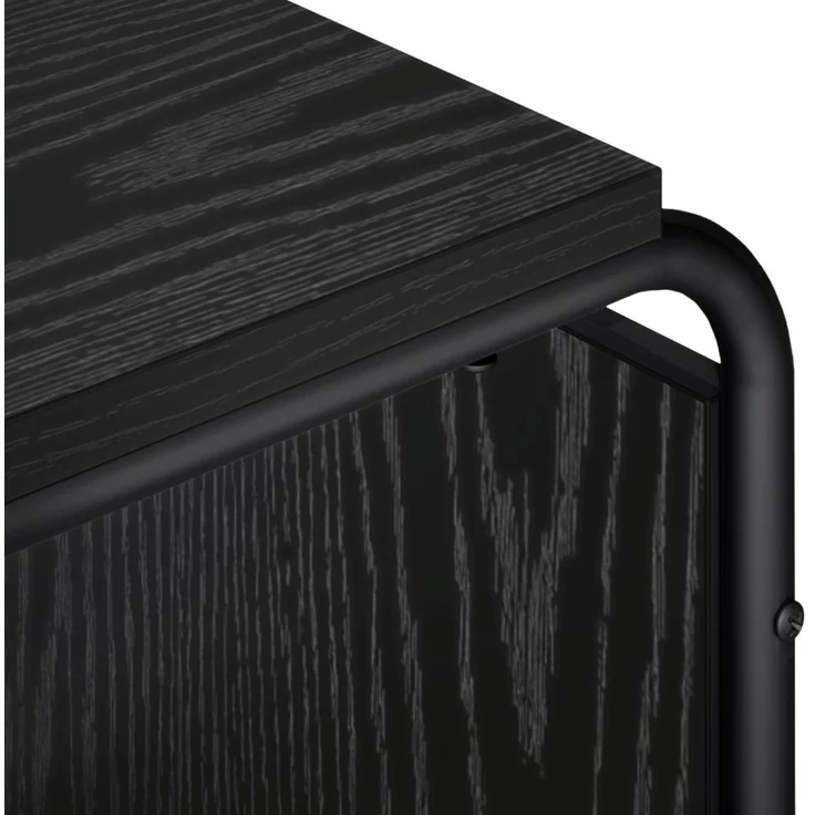 vidaXL Sideboard Schwarz Eichen-Optik 93.5 x 37.5 x 64.5 cm 8007942 – Bild 5