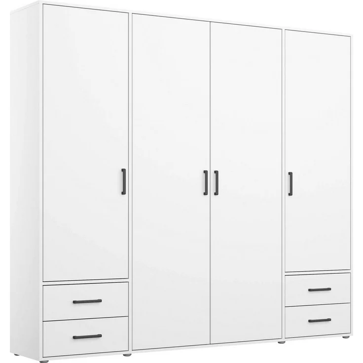 Rauch Möbel 'Voyager' Kleiderschrank, Holz, Weiß, Zubehör Classic, Breite 187 cm | mit Schubladen – Bild 1