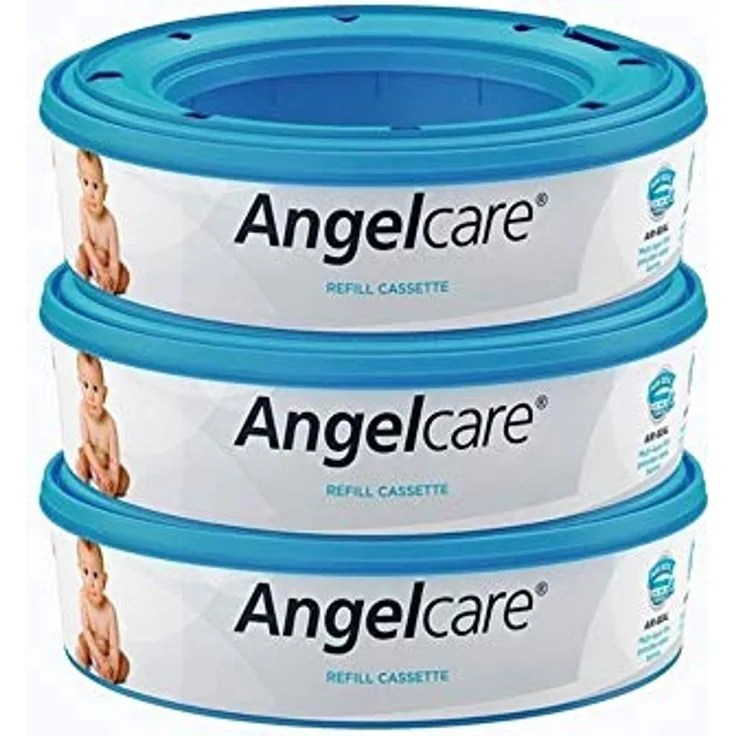 Angelcare Windeleimer Deluxe Nachfüll, hygienische Kassette mit 180 Windeln Fassungsvermögen, einfache Installation