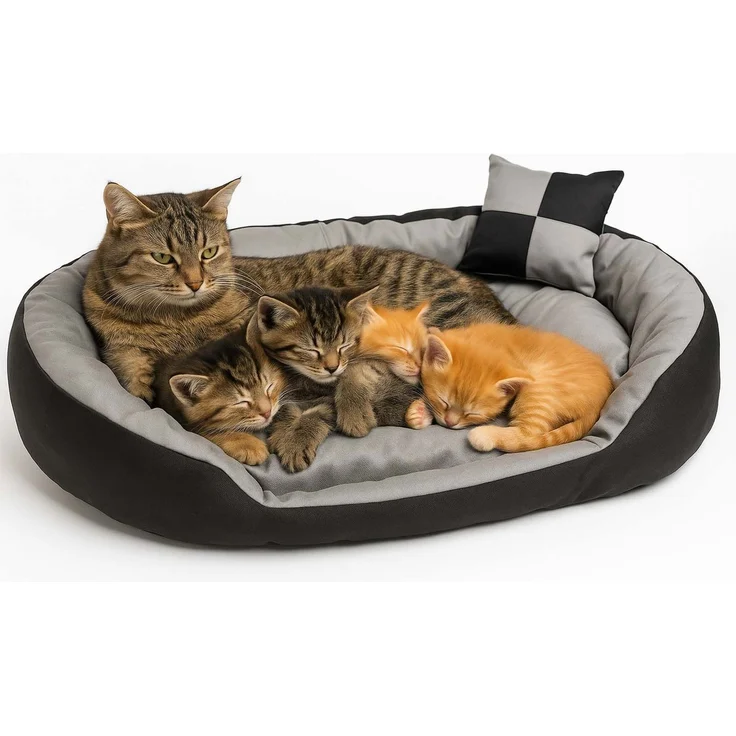 Hossis Wholesale Big Tier Sofa Hundebett M 85x70x20cm | Kuschelig & waschbar | Hundekorb mit Wendekissen & 2 Zierkissen | Welpenbett aus 100% Polyester | Bequem, pflegeleicht & geruchsfrei – Bild 7