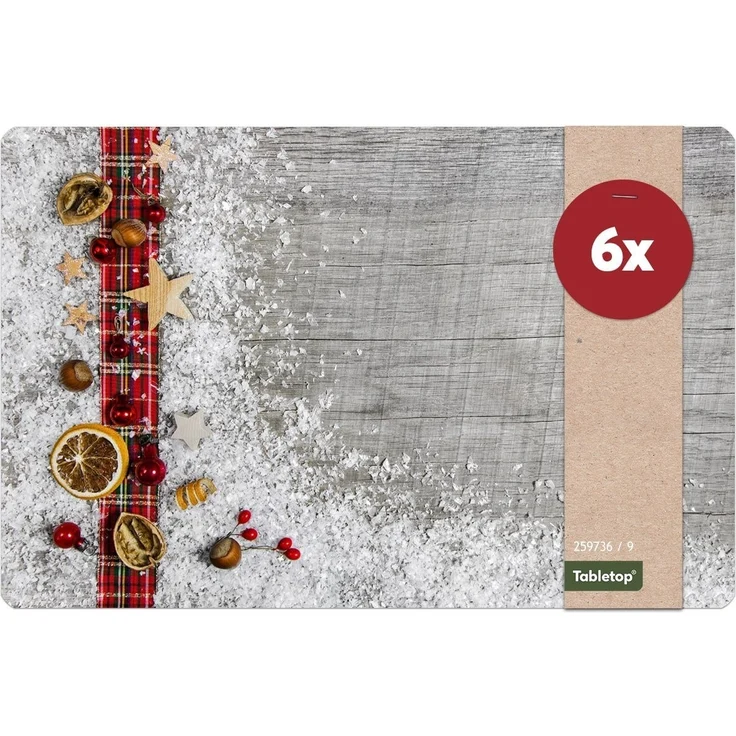 matches21 HOME & HOBBY Platzset Abwaschbare Tischsets 6er Set Weihnachten Deko & Holz, (6-St), Platzsets als Tisch-Untersetzer und Tisch-Deko für Esstisch Teller – Bild 5