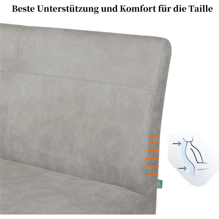DUBI Möbel Essbank JOYCE, mit Federkernbox gepolstert, mit Rückenlehne, Metallgestell – Bild 4