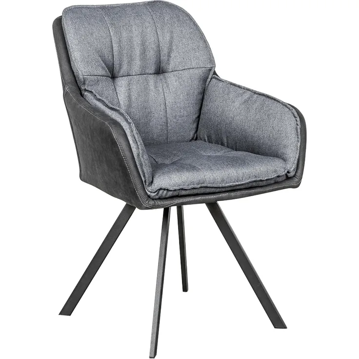 riess-ambiente Armlehnstuhl MR. LOUNGER hellbraun – Microfaser, mit Armlehne, Metall-Beine, 180° drehbar mit Rückholmechanik – ideal für Esszimmer oder Büro