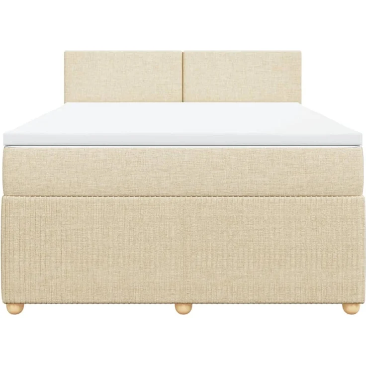vidaXL Boxspringbett mit Matratze Creme 140x200 cm Stoff 3289777 – Bild 6