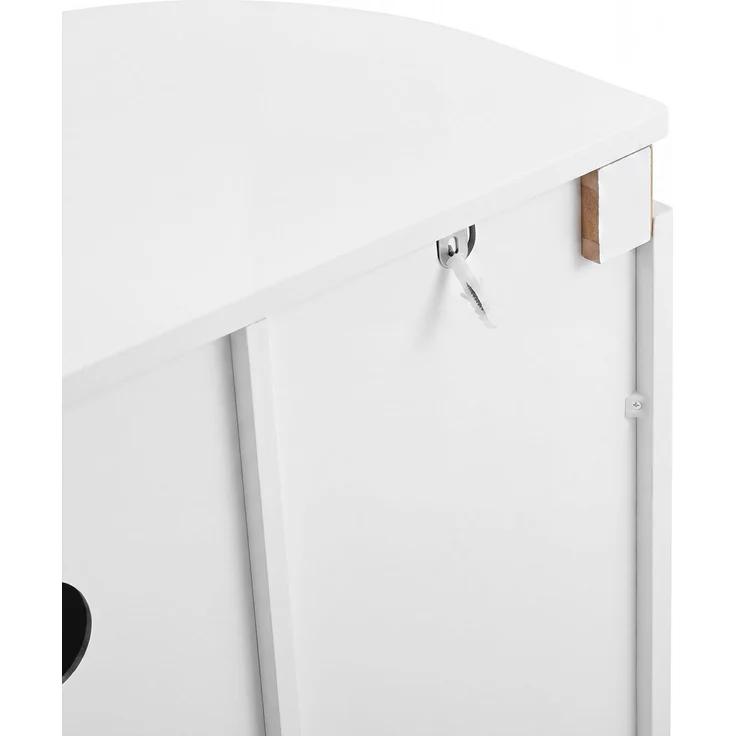ZUBALIYA Sideboard 140x38x80 cm, mit 4 Türen, aus MDF, Weiß – Bild 12