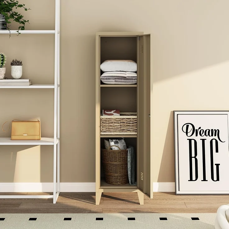 Einzelspind Kurikka 137x38x38 cm Kamelfarben [en. casa] – Bild 5