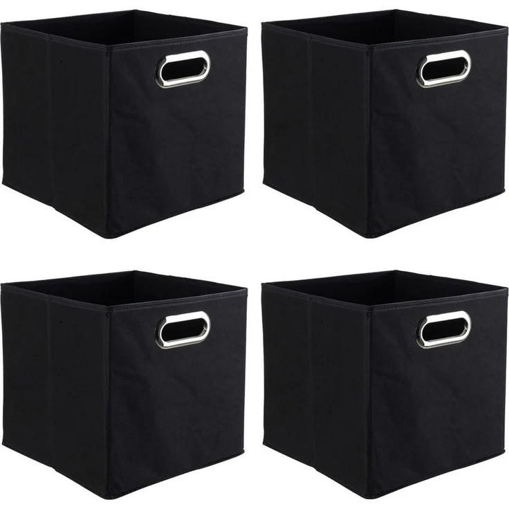 casa NOVA Aufbewahrungsbox ENNI, 4er Set, Vlies, B 27 cm x T 27 cm, Schwarz – Bild 5