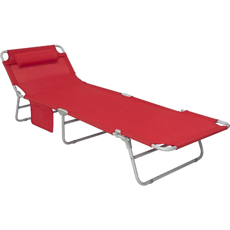 SoBuy OGS35-R Sonnenliege, Textilgewebe, Lackiert, Rot, 149 x 29 x 62 cm – Bild 1