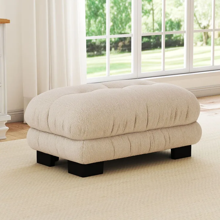 Paris Ottoman - Hellbraun--Leichter Kaffee--112x68x52cm--YOUDENOVA