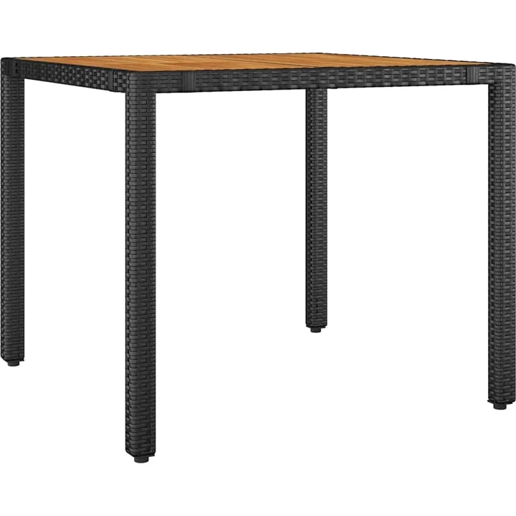 vidaXL Garten Essgruppe 3 pcs Schwarz und Braun Poly-Rattan 3365434 – Bild 4