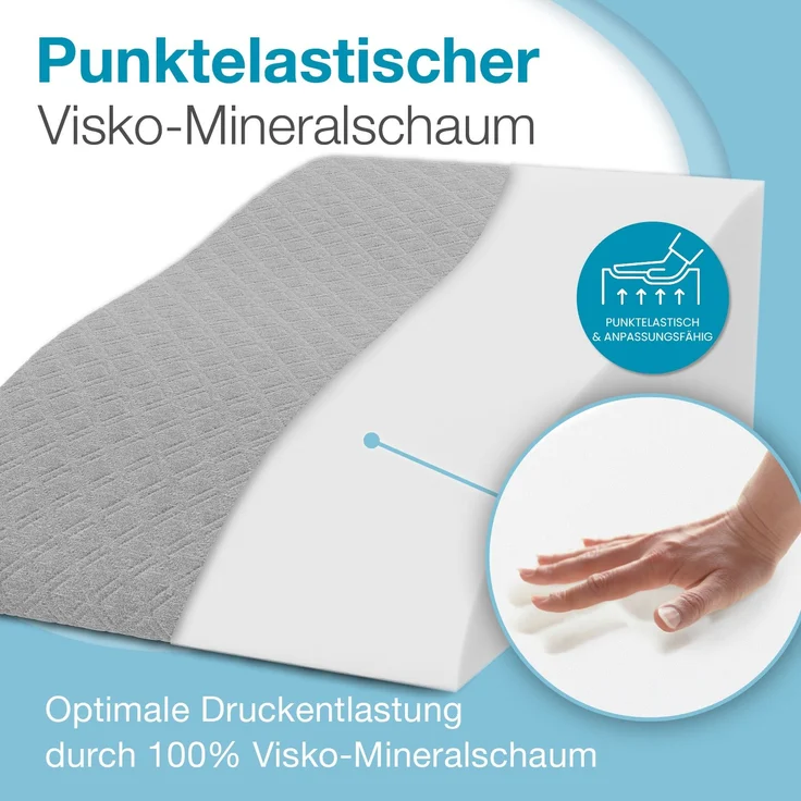 Bein-Lagerungskissen »Visko«, medium, 65x40x20cm, grau – Bild 2